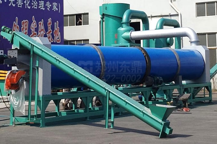 新型沼氣熱源生物質(zhì)有機(jī)肥烘干機(jī)設(shè)備可將高達(dá)七八十含水量的沼渣、糞便、鋸末等物料一次性烘干至安全貯藏水分標(biāo)準(zhǔn)。